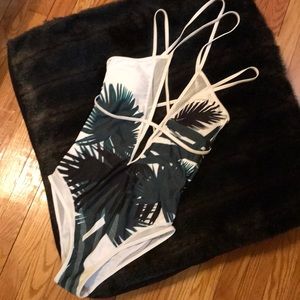 One Piece Tropical Leaf Swimsuit